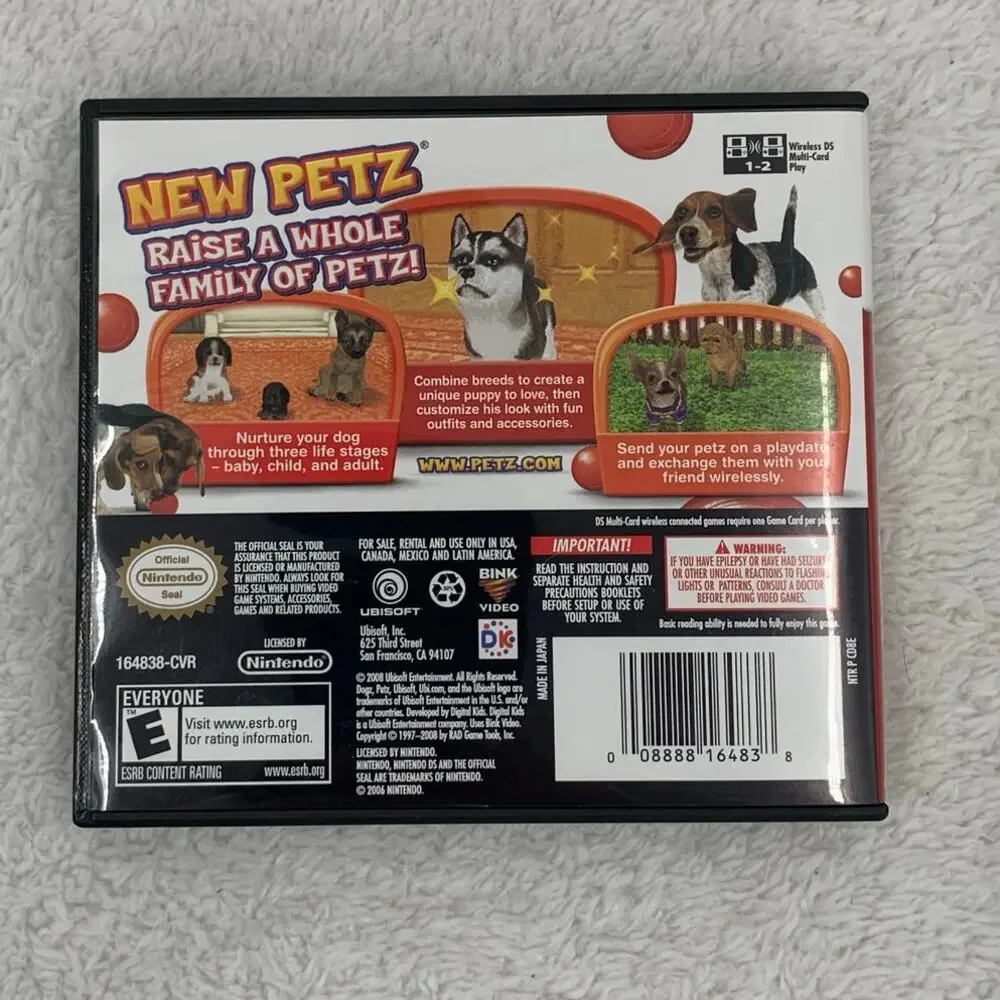 Petz Dogz Pack Nintendo DS 2008 Complete Game Case Manual Tested/Works CIB